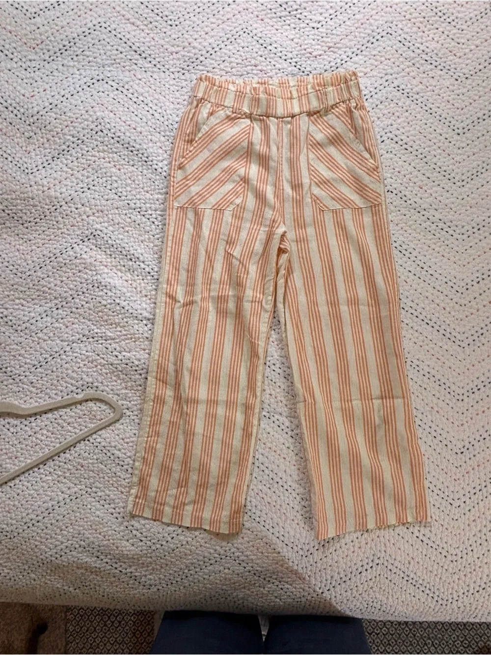 Jessica Simpson Cream and Orange Striped Casual Pants